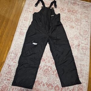 Black Insulated Snow Bib Overalls For Snowmobile